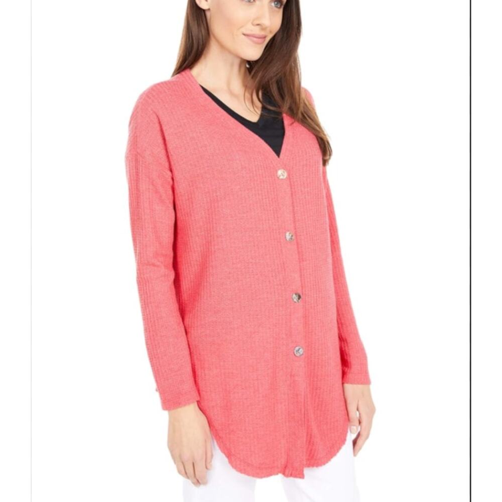 DYLAN‎ True Grit Laguna Waffle Button Up Thermal Womans Extra Small Oversized